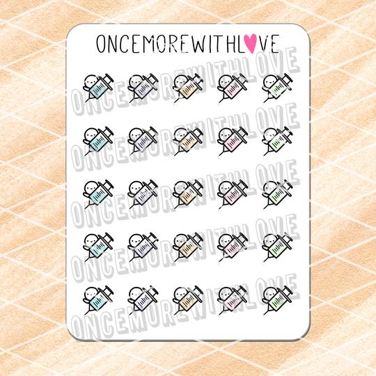 Needles Vaccine Blood Work Munchkin Planner Stickers