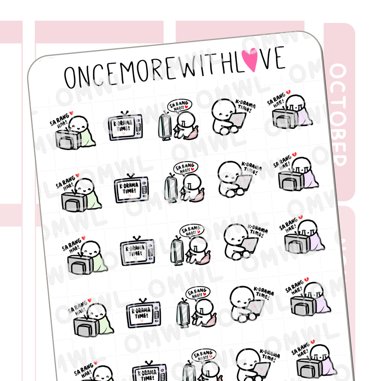 M827 Korean Drama Binge Planner Sticker