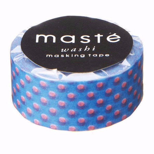 Neon Blue Polka Dots Masté Japanese Masking Tape • Made in Japan.