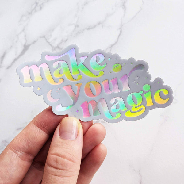 Magic Maker Holographic Sticker - White