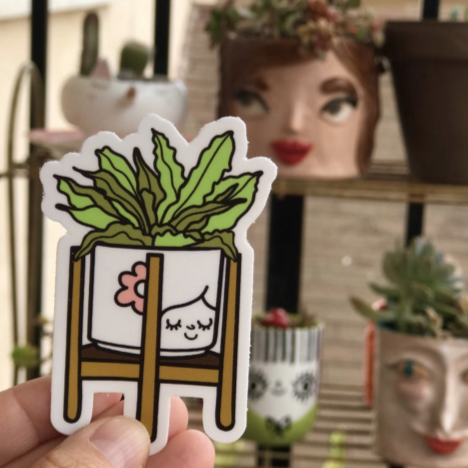 Mid Century Plant Sticker