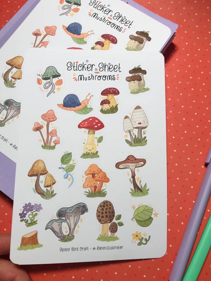 Mushrooms Sticker Sheet