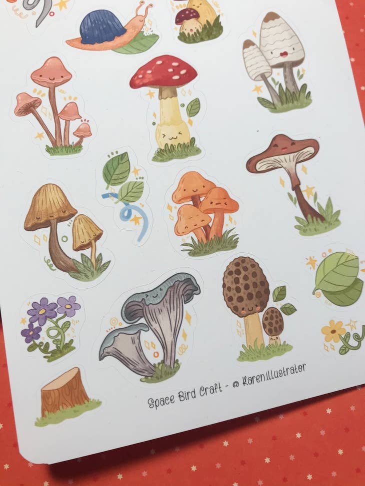 Mushrooms Sticker Sheet