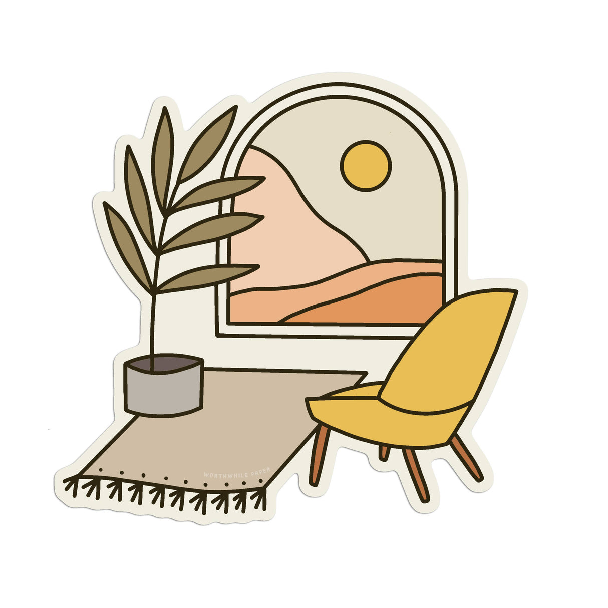 Pegatina troquelada con bonita vista