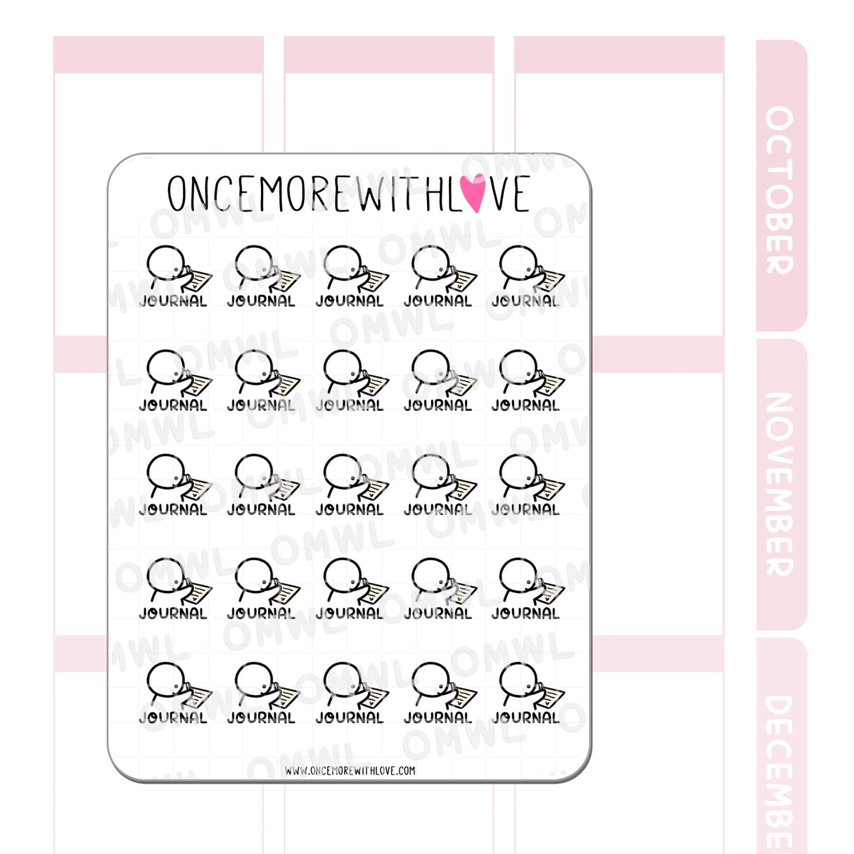 Once More With Love - M1162 Journal Sticker OMWL
