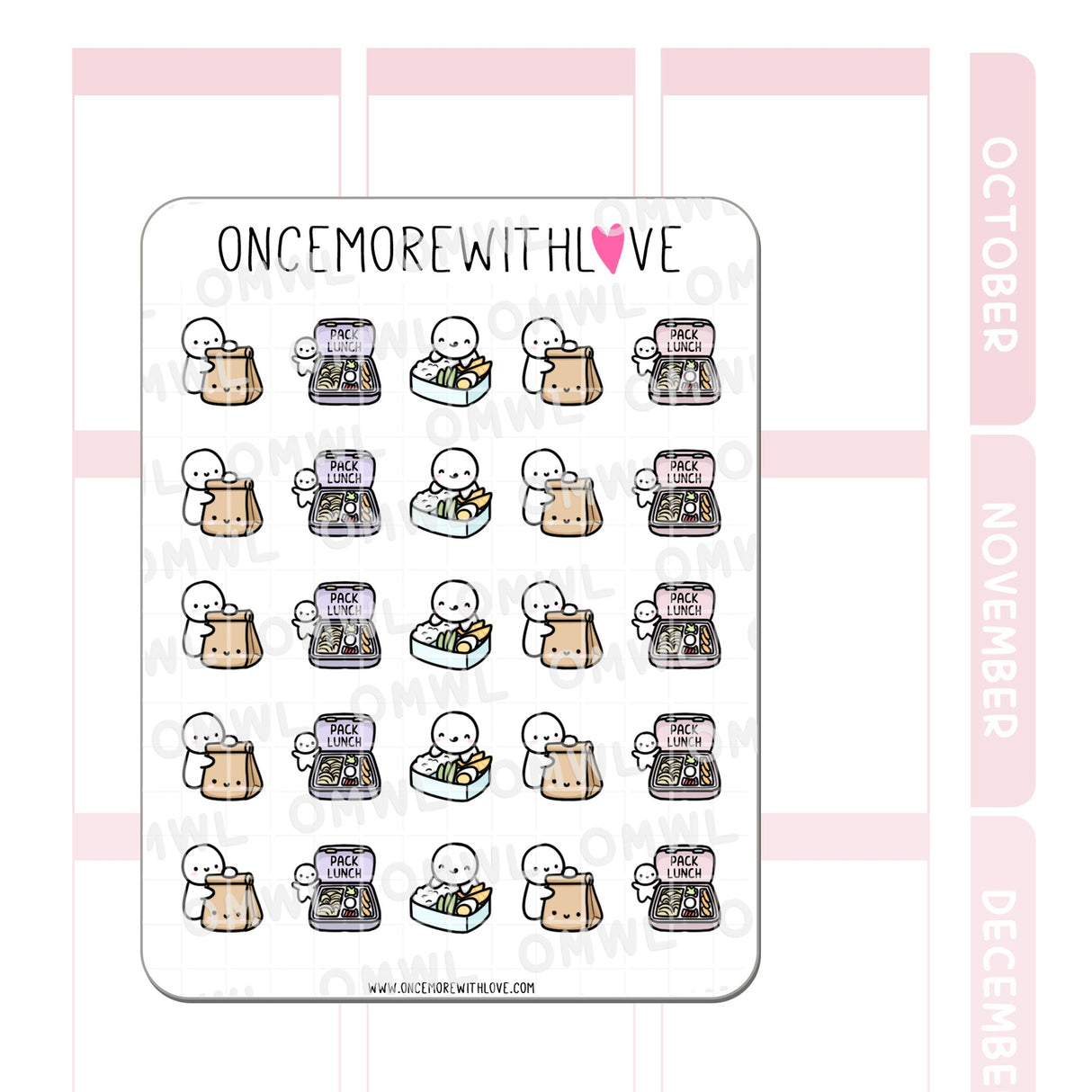 Once More With Love - M1277 Pack Lunch Planner Sticker