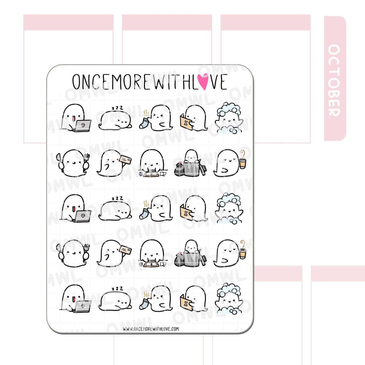 Once More With Love - M1290 Ghosty Activities Sampler Stickers