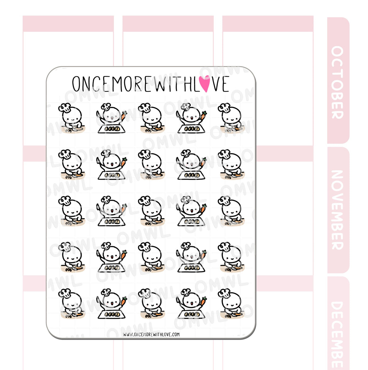 Once More With Love - M624 Meal Prep Planner Sticker