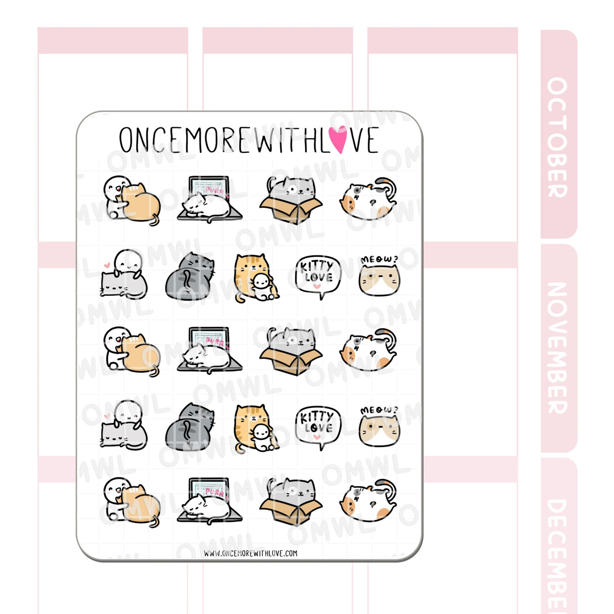 Once More With Love M1044 Kitty Love Sticker