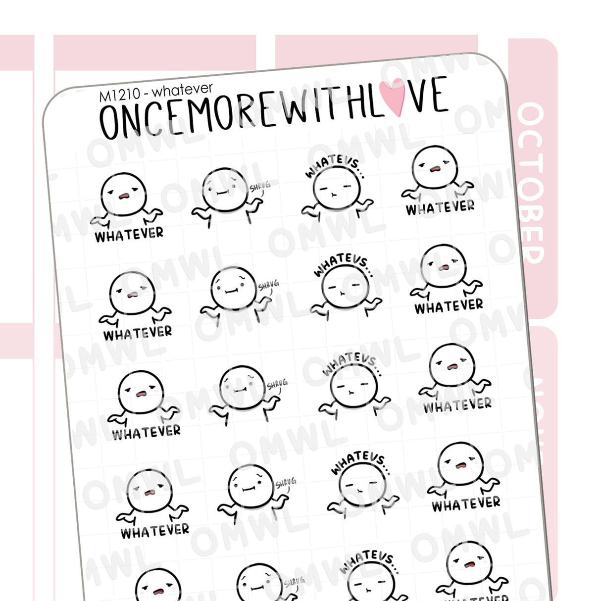 Once More With Love - M1210 Whatever Sticker