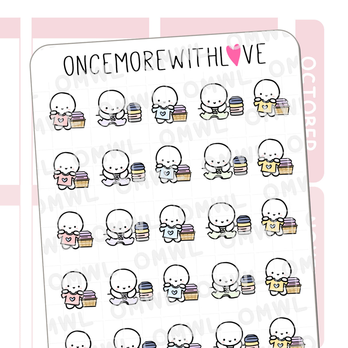 Once More With Love M1298 Fold Laundry Sticker