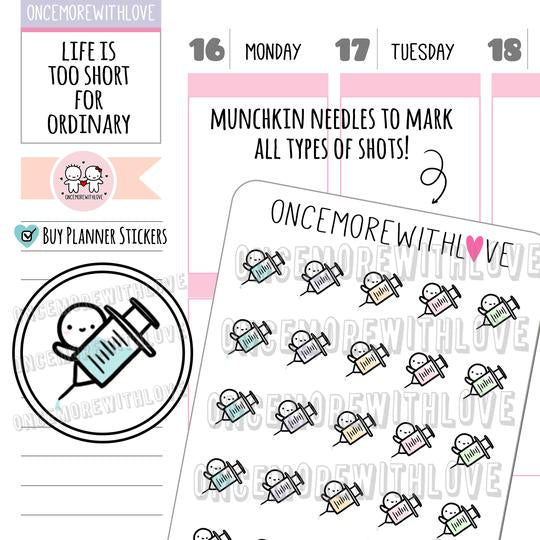 Needles Vaccine Blood Work Munchkin Planner Stickers