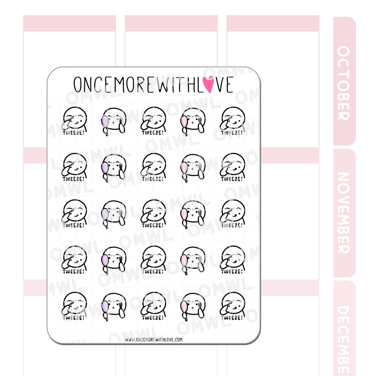 Once More With Love M879 Tweeze 2.0 Munchkin Planner Stickers