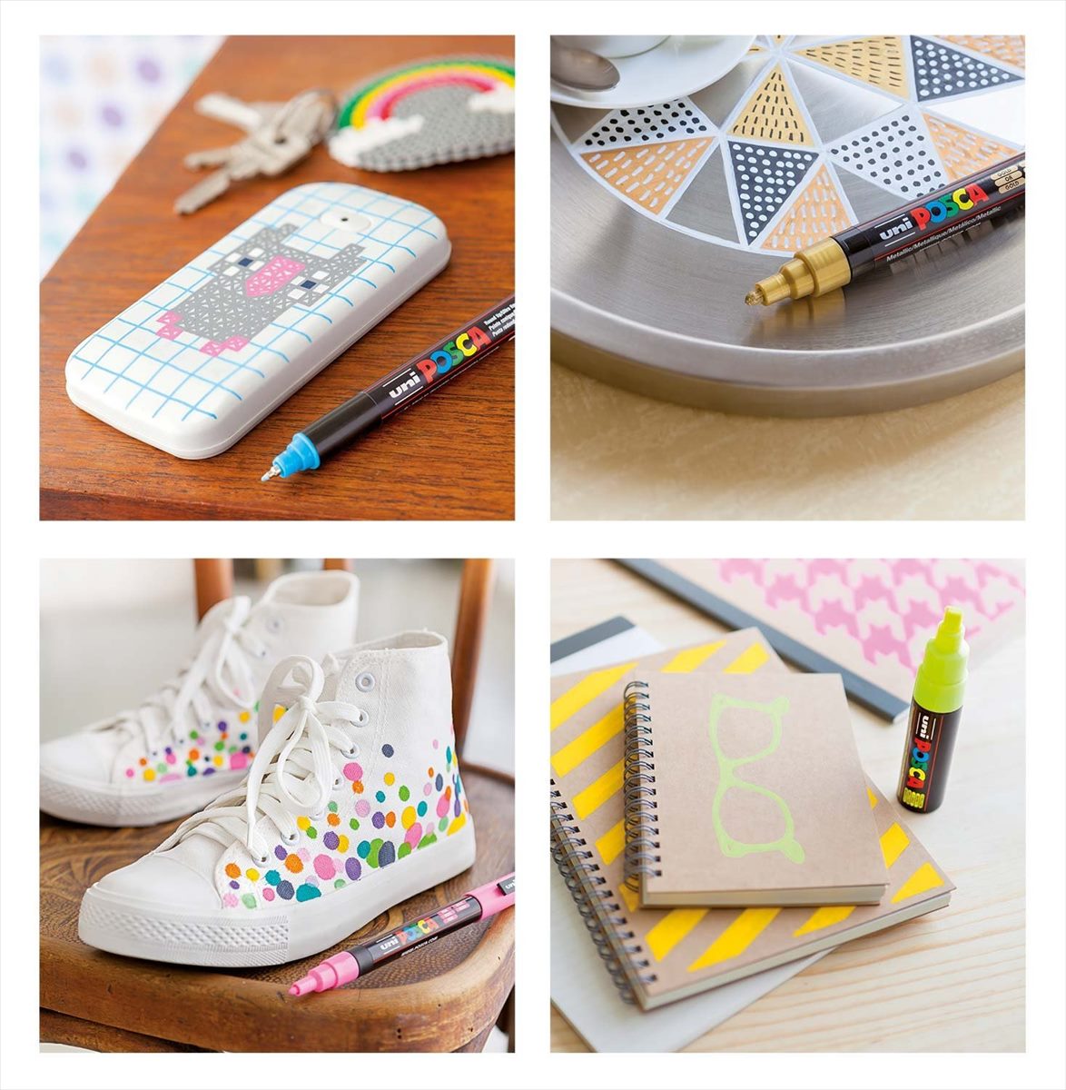 Marcador de pintura Posca con punta extrafina y purpurina (juego de 7 colores)