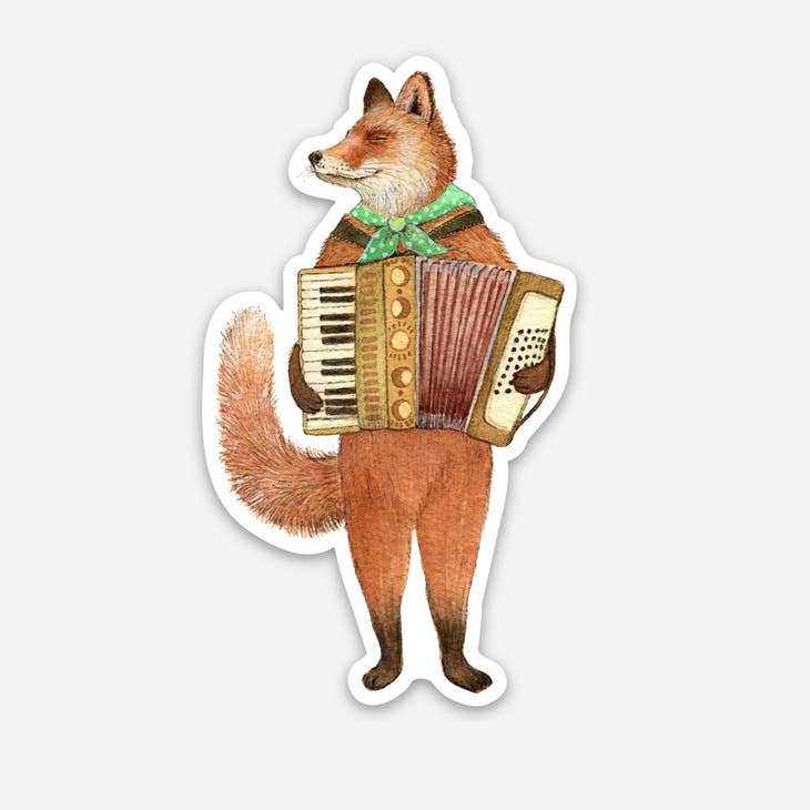 Pegatina de acordeón de Fox Papa