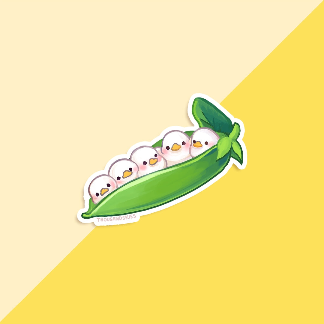 Pegatina de vinilo de los patitos de guisante