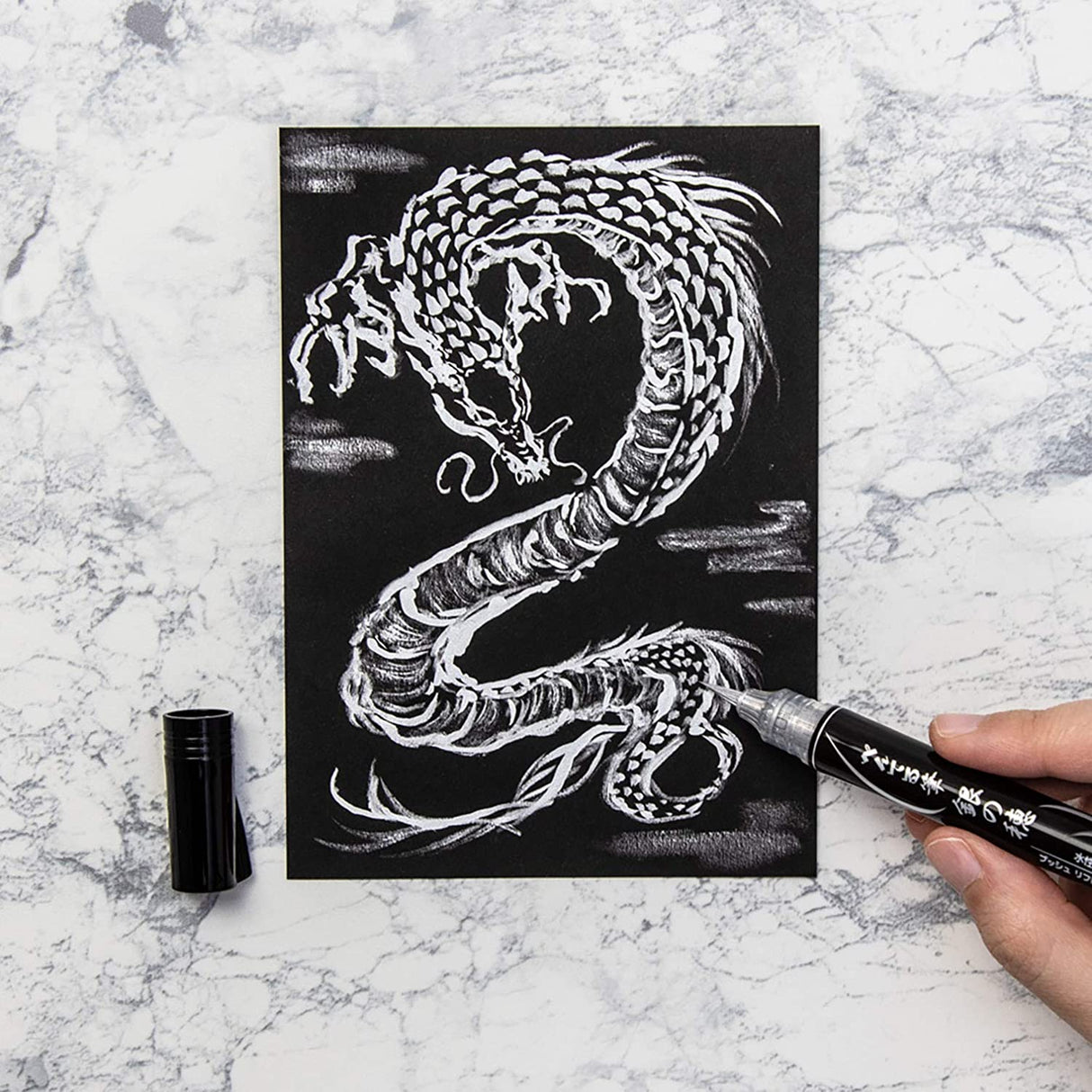 Pentel Metallic Fude Brush Pen Silver XGFH-Z