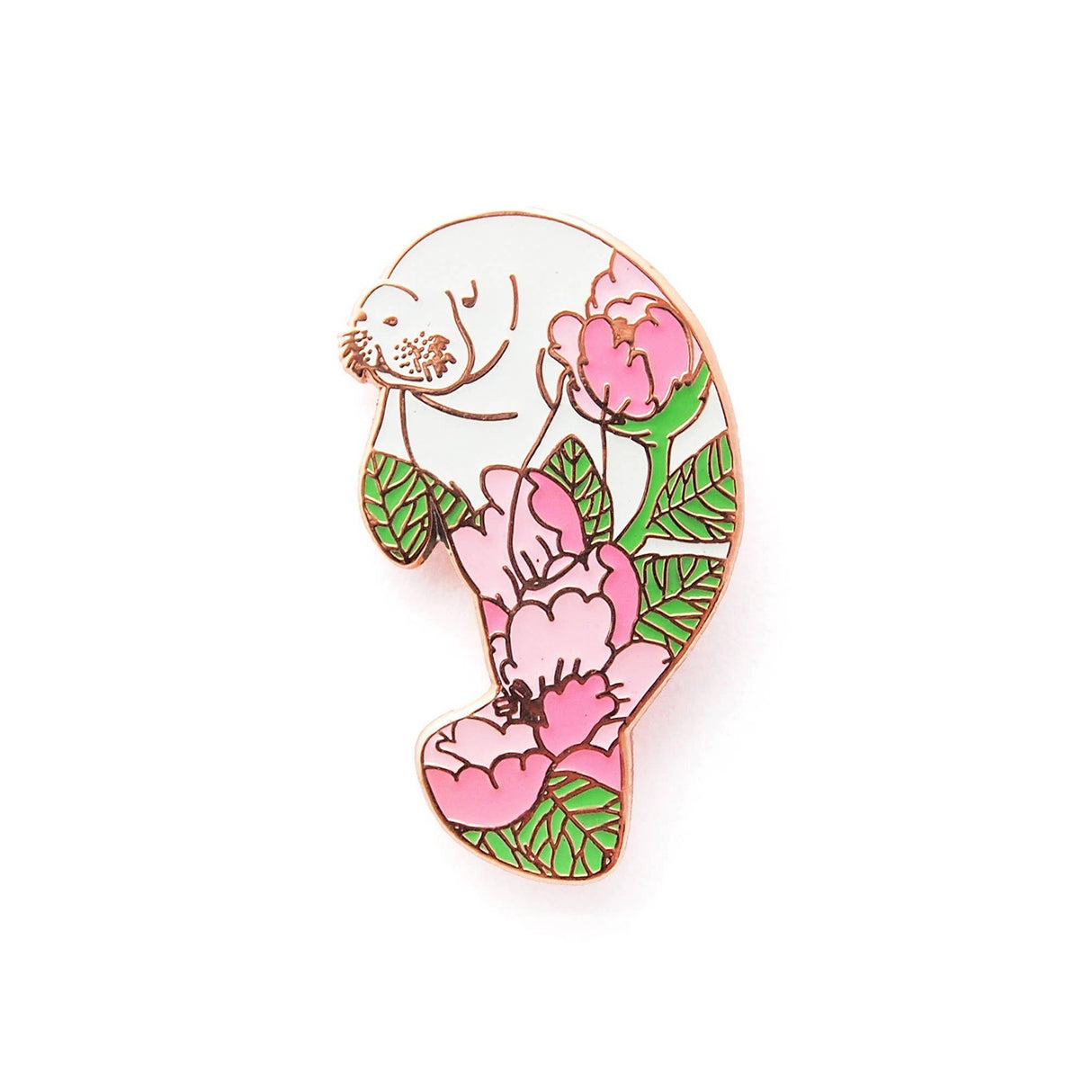 Peony Manatee Pin