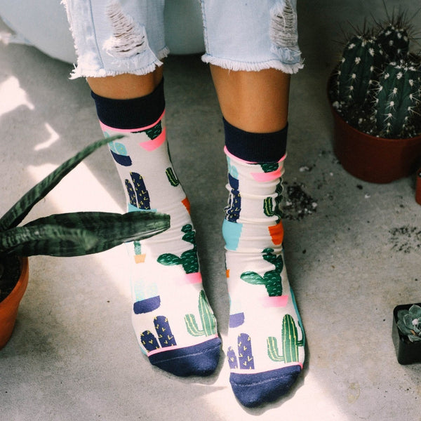 Prickly Pear Socks Woven Pear Cactus Socks