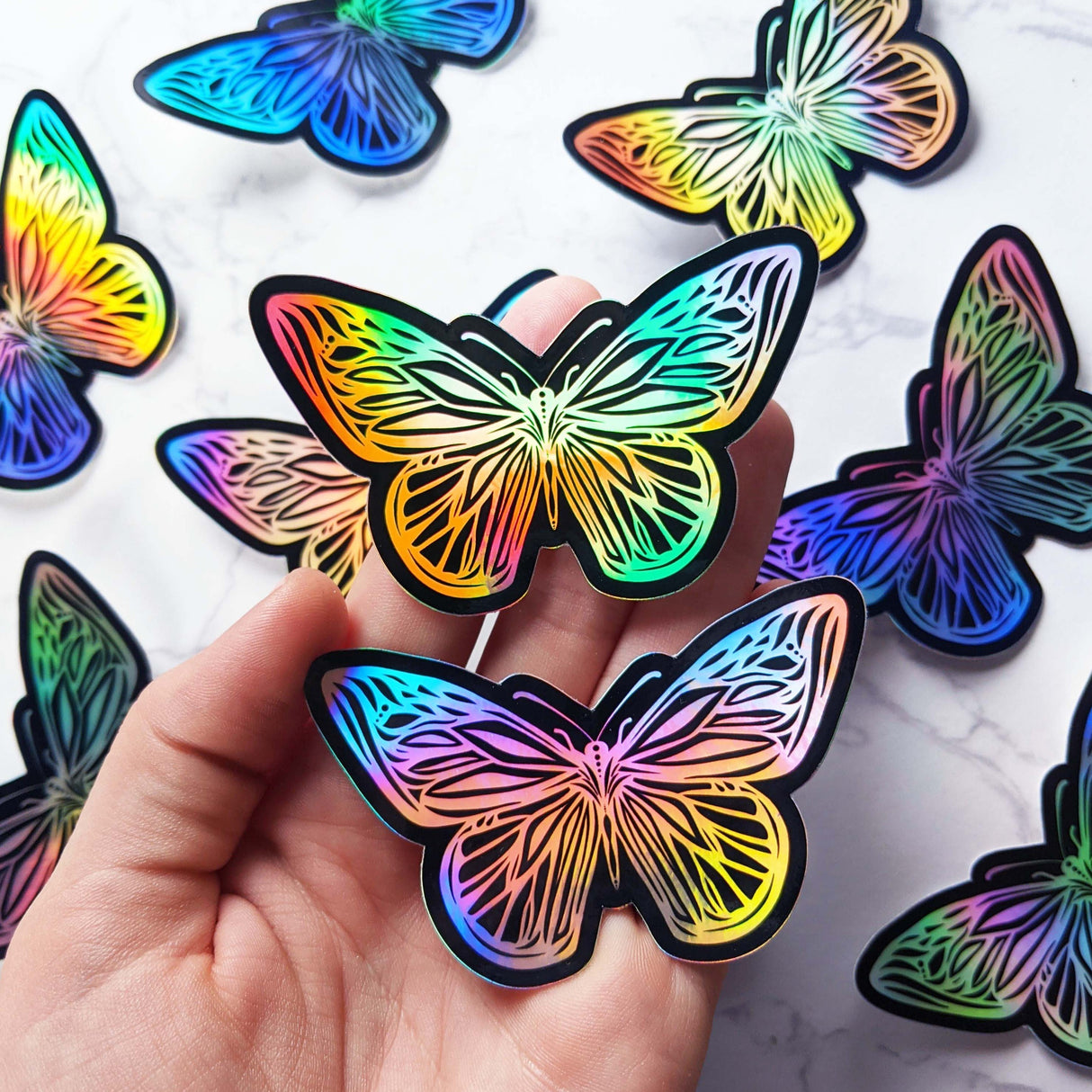 Rainbow Holographic Butterfly Sticker