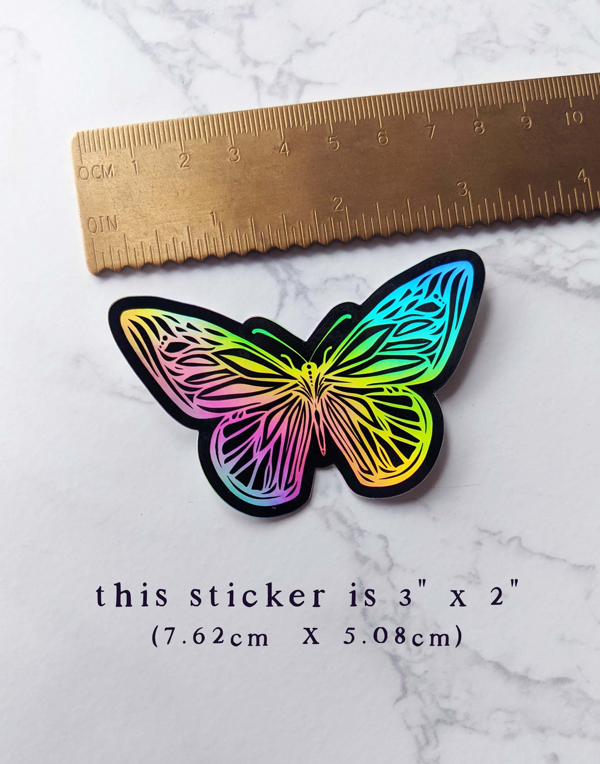 Rainbow Holographic Butterfly Sticker
