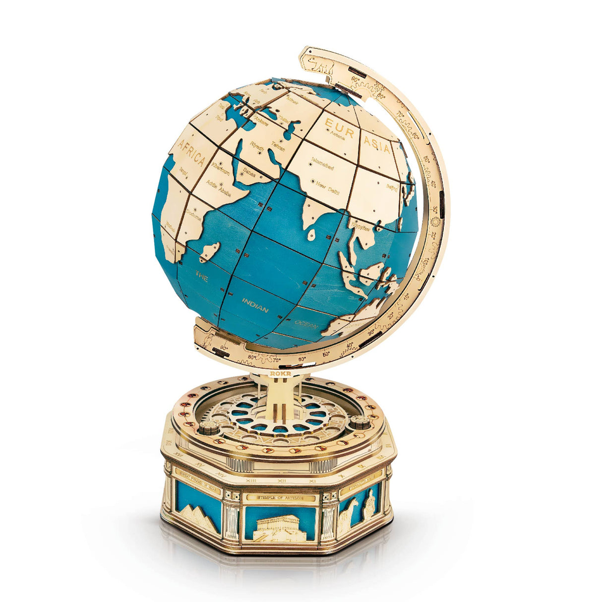 This is truly an amazing DIY Ball Earth Model Puzzle to put together. The ball spins just like the globe models and consists of secret sliding drawers. It has a vintage look and feel with classic wooden style which makes it a great home decoration. Recommended age is 14+.