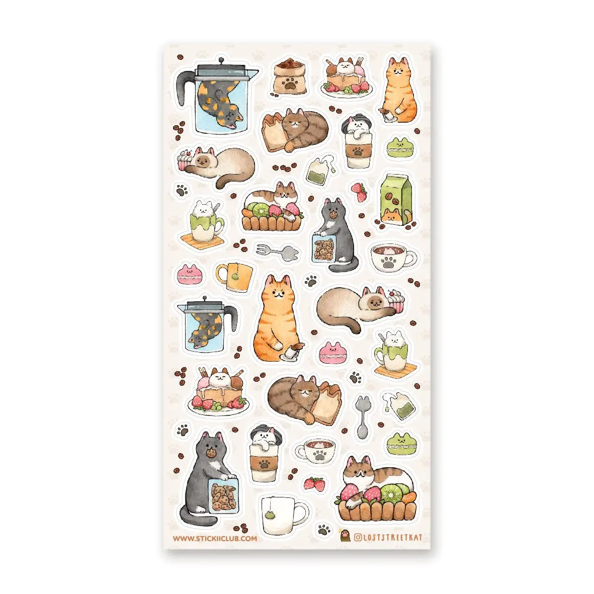 STICKII Cat Cafe Treats Sticker Sheet