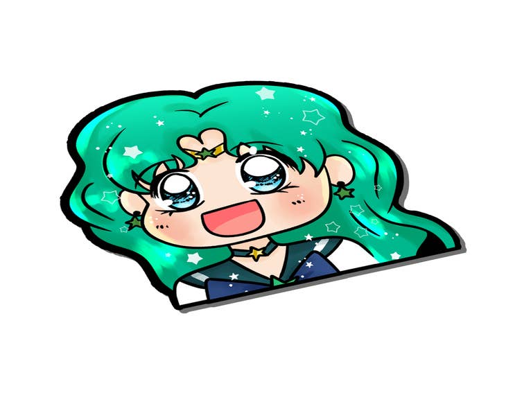 Sailor Neptune Anime Peeker Anime Vinyl Sticker