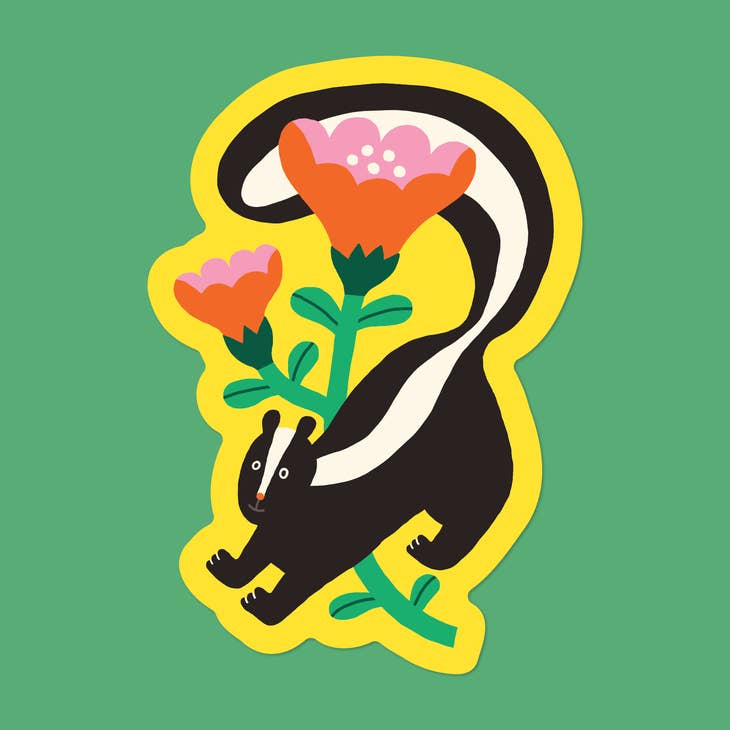 Skunk Vinyl Sticker Keaton Flowers