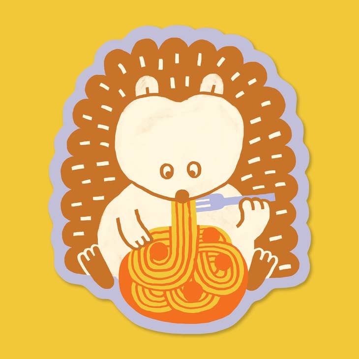 Spaghetti Hedgehog Vinyl Sticker