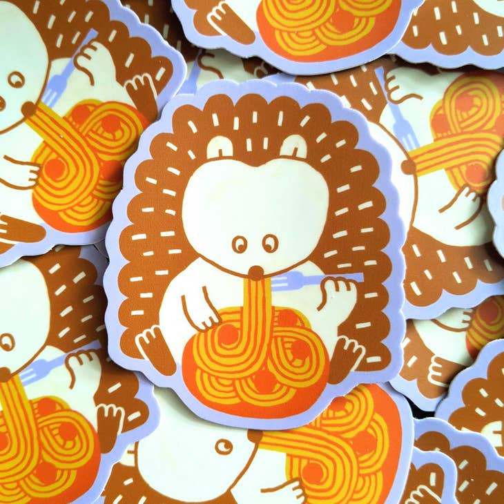 Spaghetti Hedgehog Vinyl Sticker