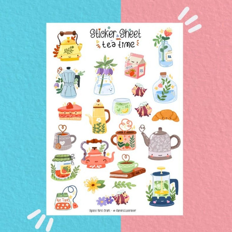 Tea Time Sticker Sheet – Little Craft Place