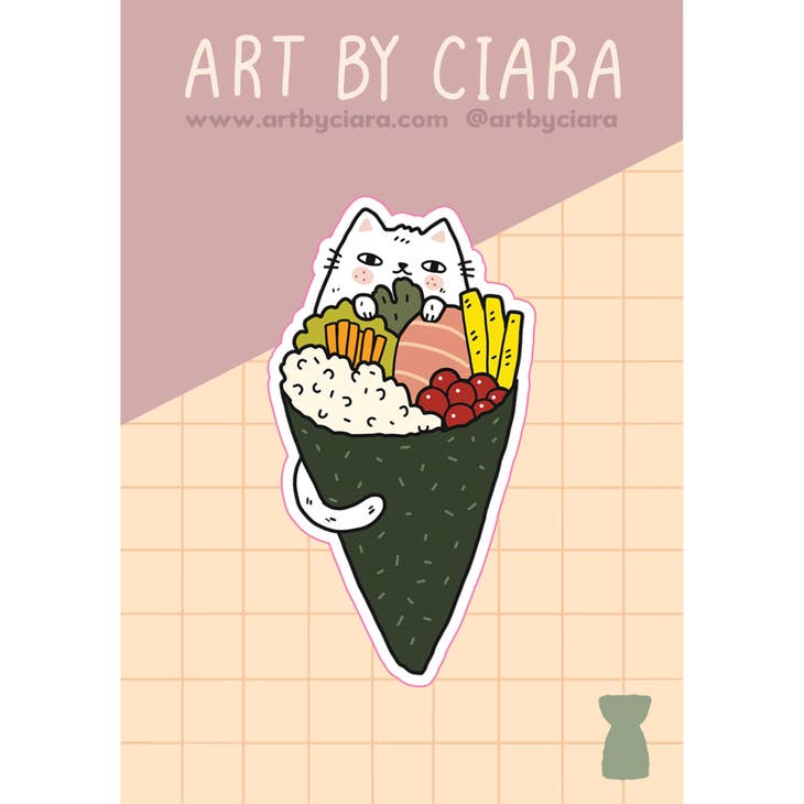 Pegatina de temaki de gato sushi