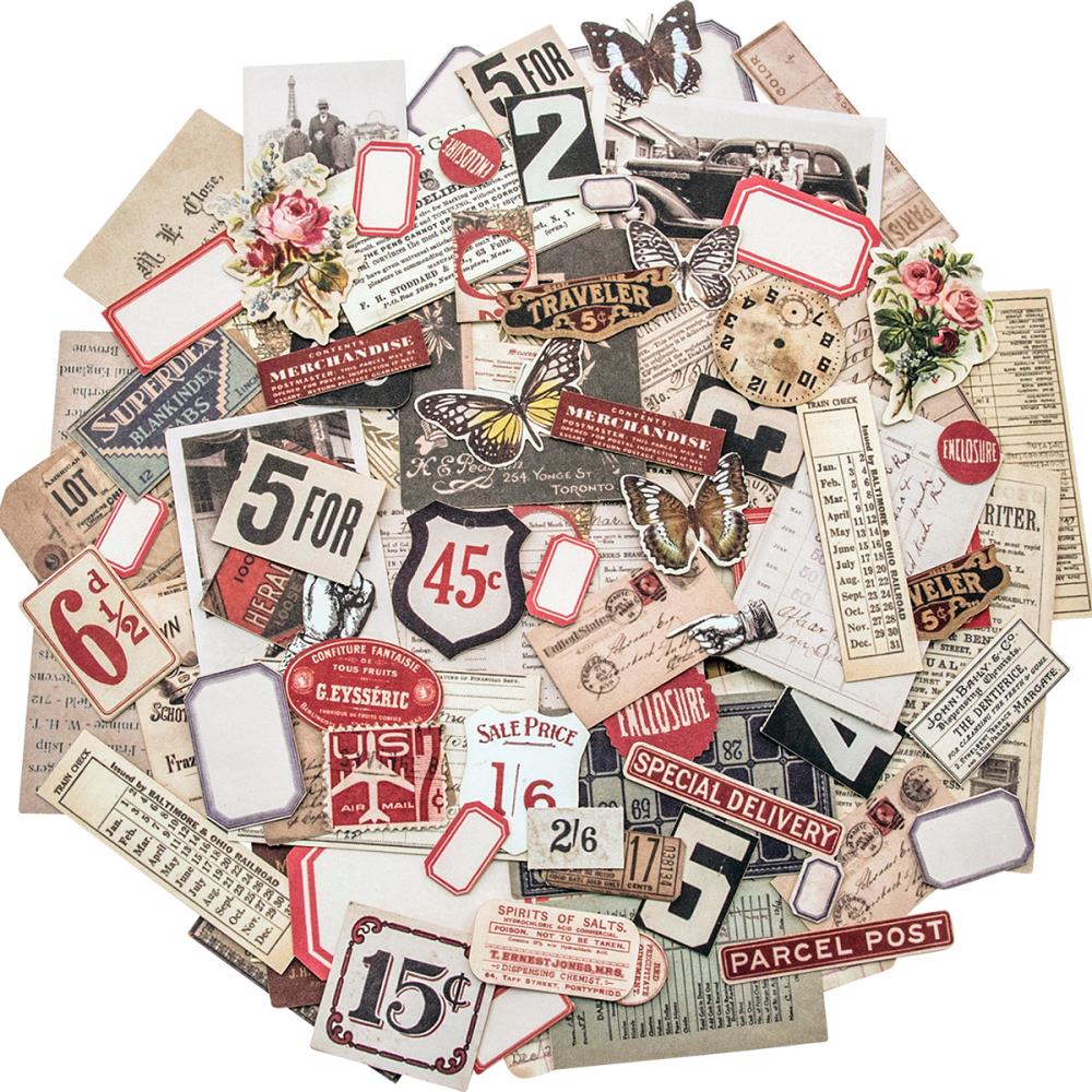 Idea-Ology Snippets Tiny Die-Cuts Ephemera Pack 111/Pkg