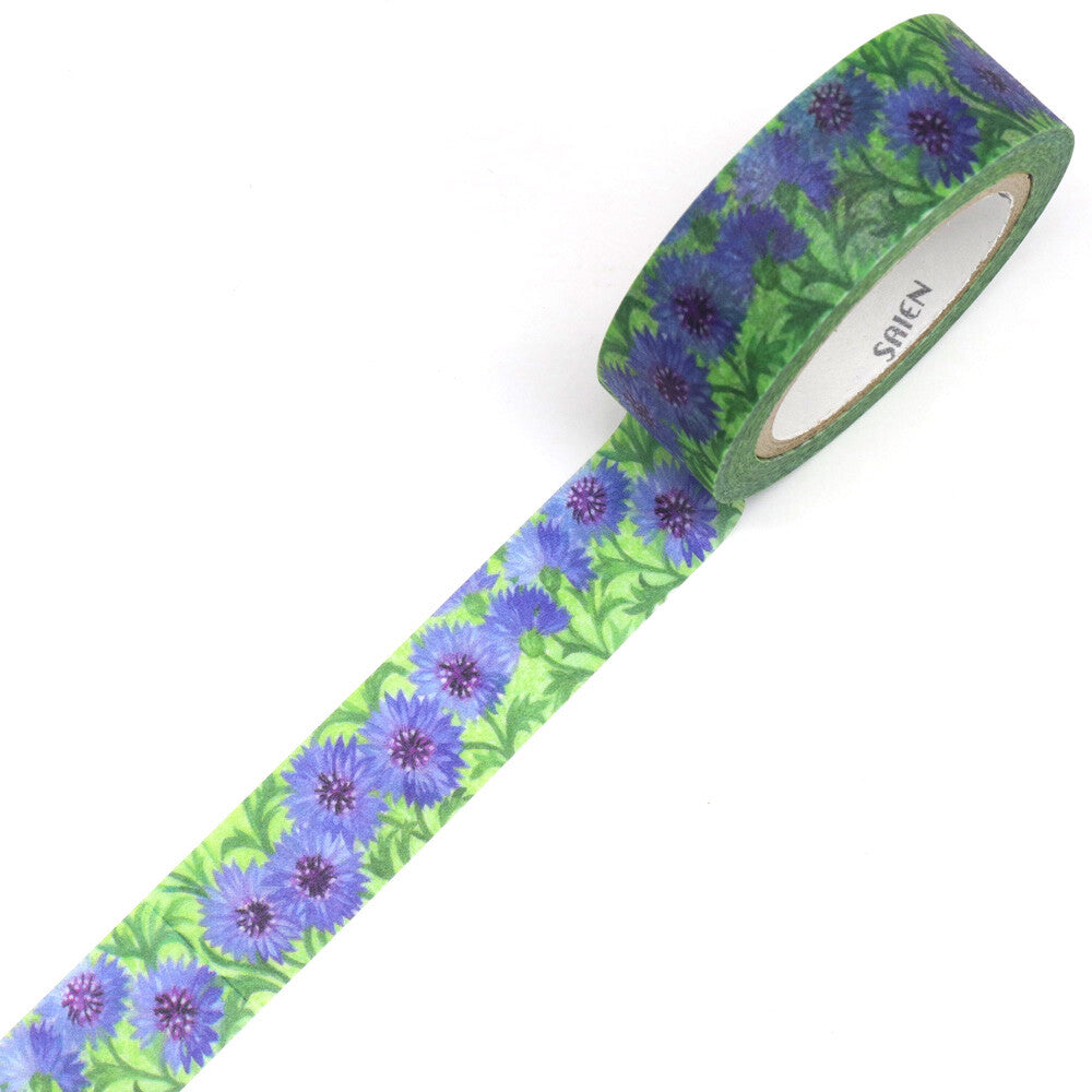 Cinta washi con diseño de aciano