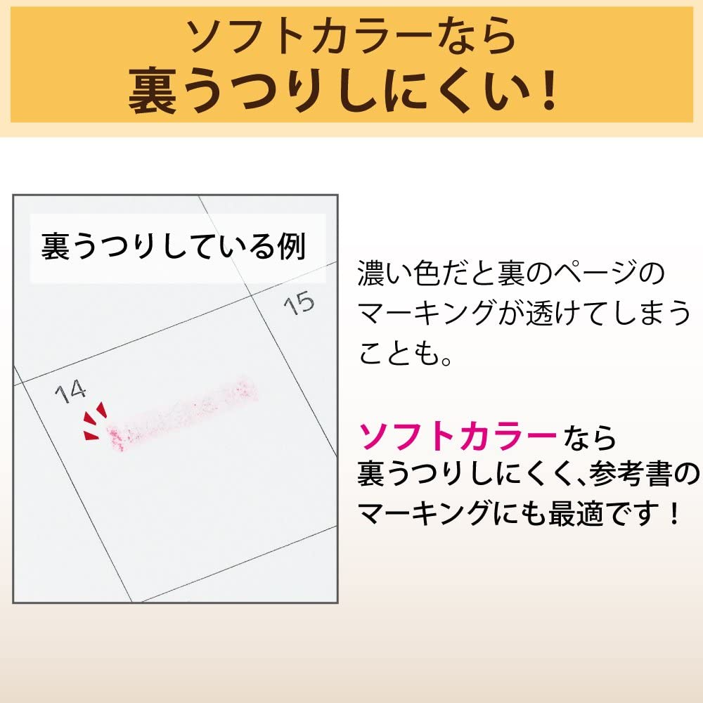 Resaltador de color suave con punta de escarabajo de dos colores de Kokuyo