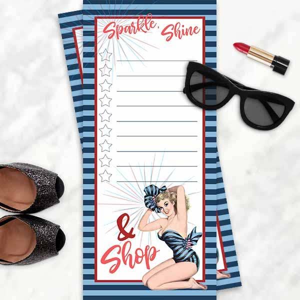 Vintage Pinup Americana Notepad
