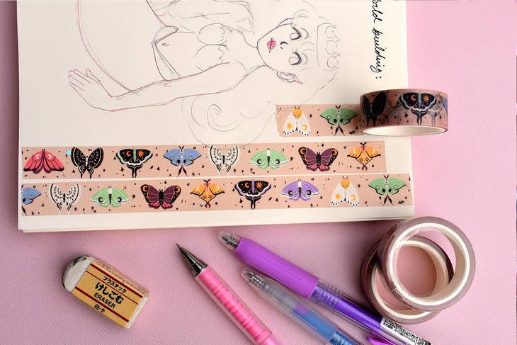 Whimsical Moths Washi Tape