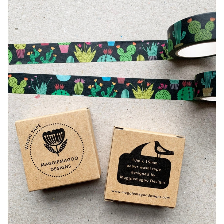 Cinta washi con estampado de cactus