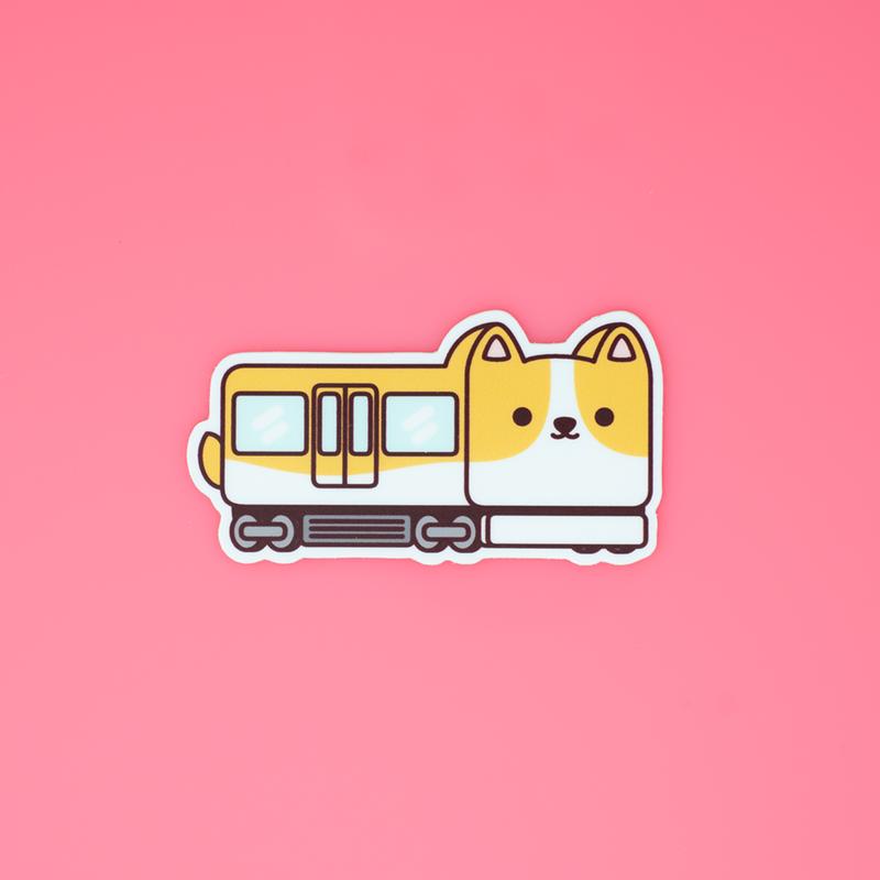 Corgi Train Sticker