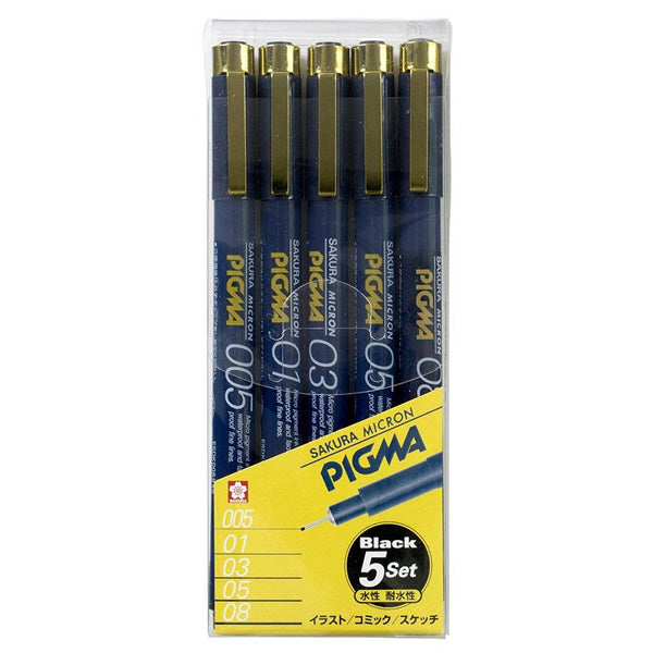 Sakura Pigma Micron Pen 5/Pkg Black Ink