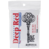 Celtic Key Rubber Stamp • Deep Red Cling Stamp