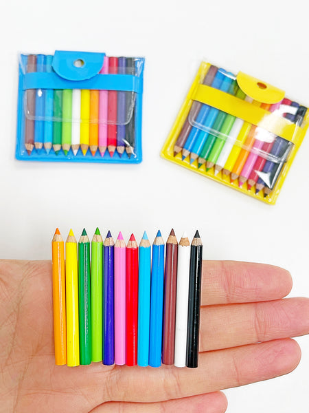 Mini Colored Pencils In Pouch Assorted Colors - Mr. Mopps' Toy Shop