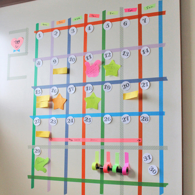 Neon Yellow Stripe Washi Tape Masté