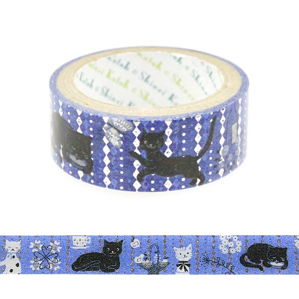 Cinta washi con diseño de gato de Shinzi Katoh