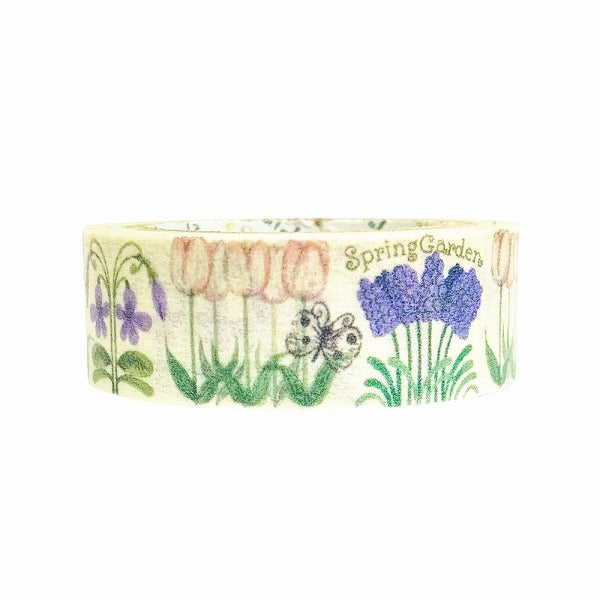 Cinta washi con motivos de jardín de primavera