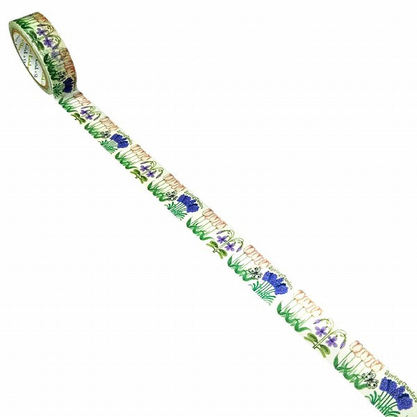Cinta washi con motivos de jardín de primavera