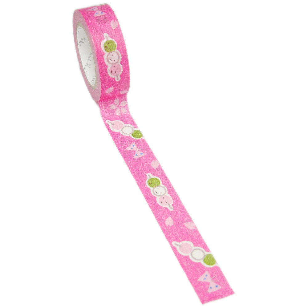 Cinta washi con forma de bola de masa hervida y dulces de primavera • Diseño de Shinzi Katoh