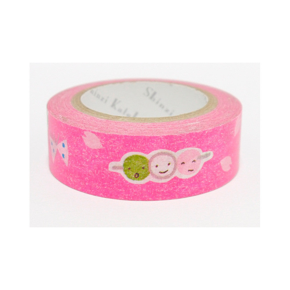 Cinta washi con forma de bola de masa hervida y dulces de primavera • Diseño de Shinzi Katoh