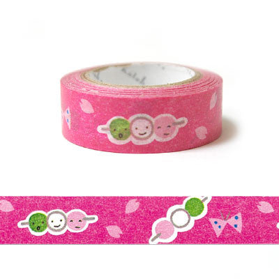 Cinta washi con forma de bola de masa hervida y dulces de primavera • Diseño de Shinzi Katoh